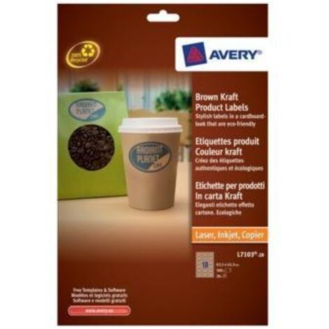 Avery Brown Kraft Product Labels Marrone