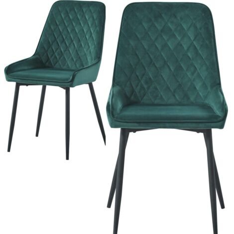 Avery Chair (Box of 2) - L59 x W48 x H90 cm - Emerald Green Velvet