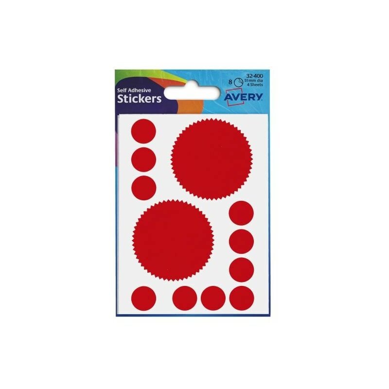 Avery - Company Seal Labels Red (80 Labels) PK10 - Other Colours