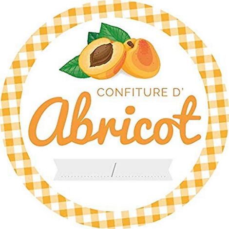 Avery - Confezione da 64 etichette per marmellate di albicocca, Ø 47,5 mm