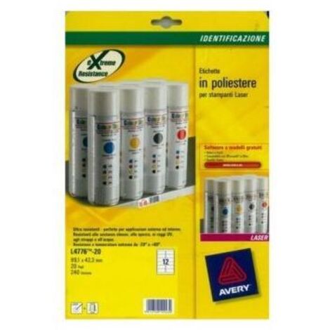 Avery L4776-20 etichetta per stampante Bianco