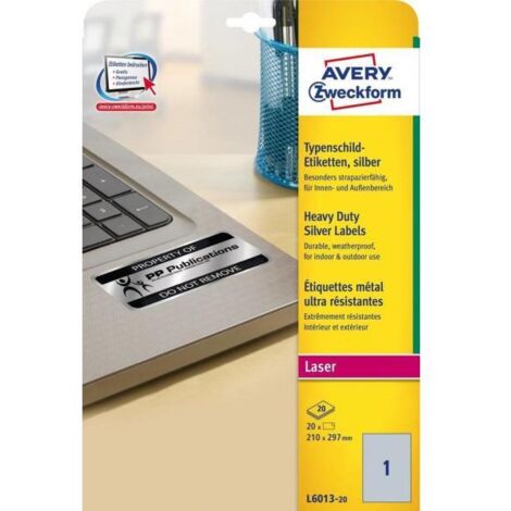 Avery L6013-20 etichetta per stampante Etichetta per stampante autoadesiva