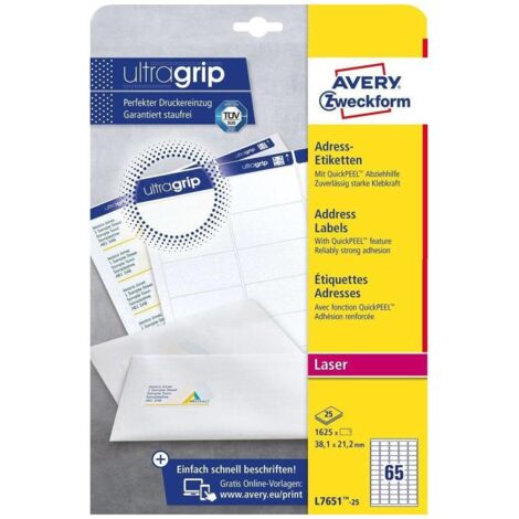 Avery L7651-25 etichetta per corrispondenza Bianco Etichetta autoadesiva