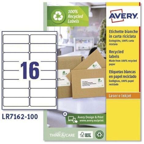 Avery Pack 100 Hojas X16 Etiquetas 99,1X33,9Mm Para Envíos I