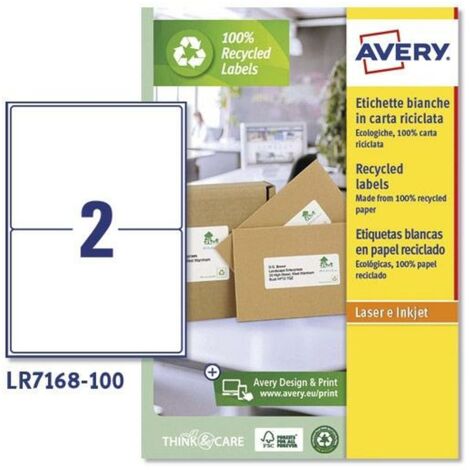 Avery Pack 100 Hojas X2 Etiquetas 199,6X143,5Mm Para Envíos