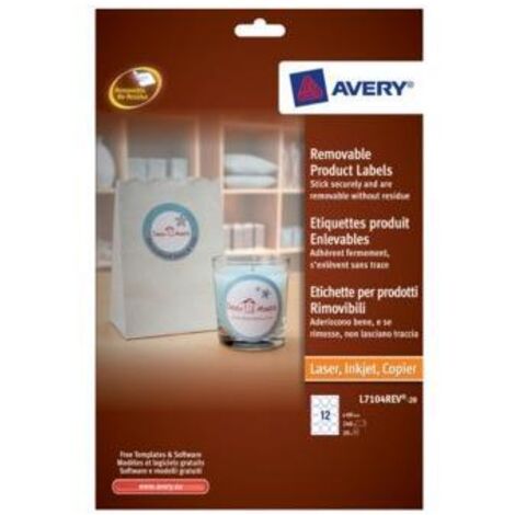 Avery Removable Product Labels Blanc