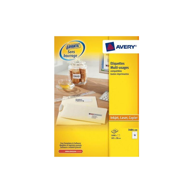 

Avery Universal Labels, White 105x37mm