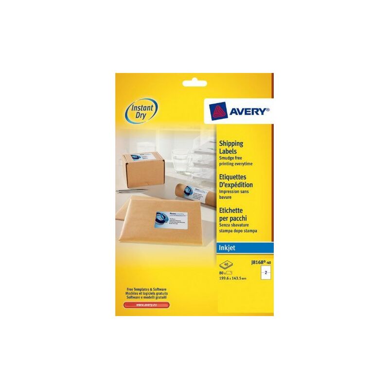 Image of Avery White Address Label - Inkjet - J8168