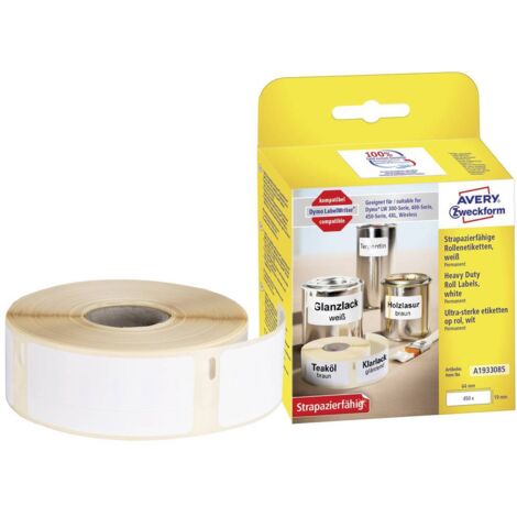 Avery-Zweckform A1933085 Rotolo di etichette 19 x 64 mm Pellicola Bianco 450 pz. A tenuta permanente Etichetta universa