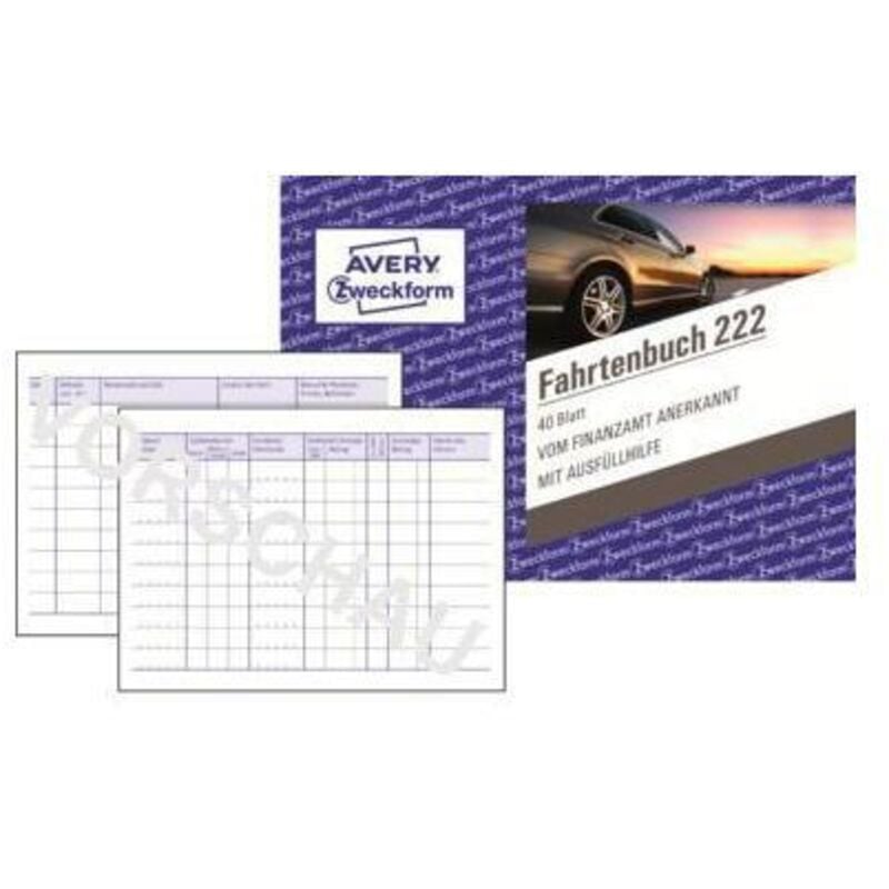 Avery Zweckform - Fahrtenbuch 222 A6 40 Blatt