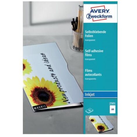 Avery Zweckform Film adesivi trasparenti A4 50 fogli