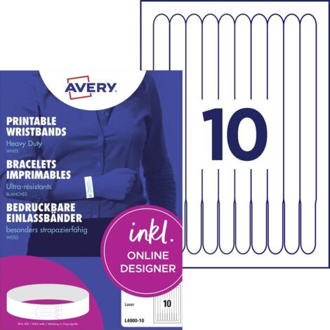 Avery-Zweckform L4000-10 Bande à insérer (L x l) 265 mm x 18 mm bande adhésive 100 pc(s)