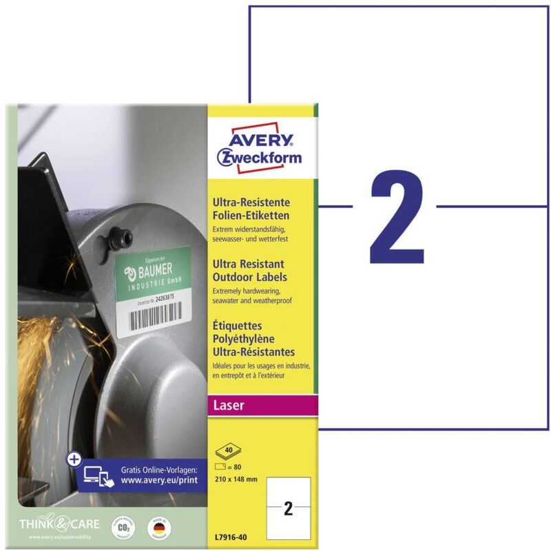 Avery zweckform L7916 40 Etichetta Universale 210 X 148 Mm Pellicol...