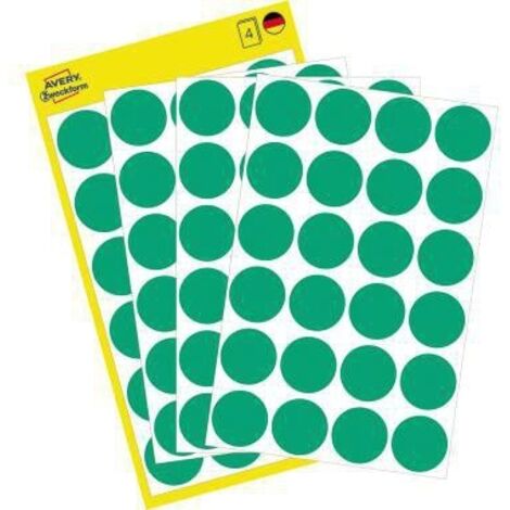 AVERY ZWECKFORM Markierungspunkt Avery Zweckform 18mm Papier grün 96 Etik./Pack.