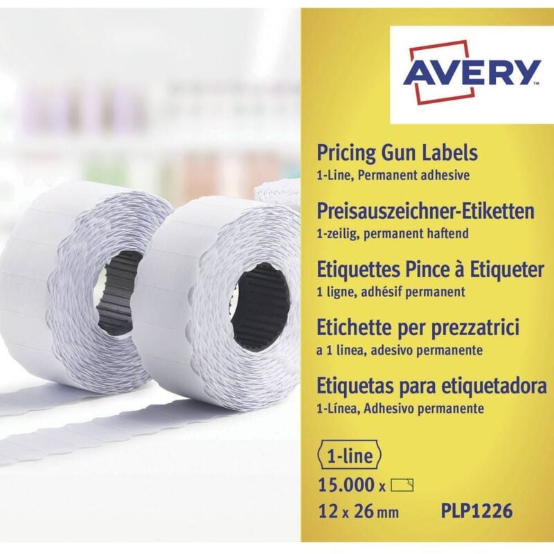 Avery-Zweckform Etiquette prix PLP1226 fixation permanente Largeur des étiquettes: 26 mm Hauteur de létiquette: 12 mm b - blanc