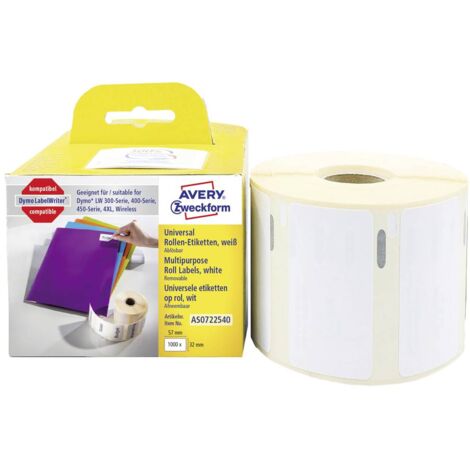 Avery-Zweckform Rouleau d'étiquettes compatible remplace DYMO 11354, S0722540 57 x 32 mm papier blanc 1000 pc(s) décoll