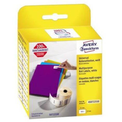 AVERY ZWECKFORM Vielzwecketikett Avery Zweckform Thermodirektdrucker 19 x 51 mm (B x H) weiß 500 Etik./Rl.
