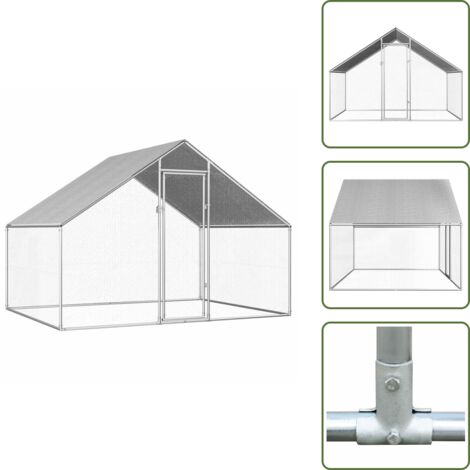 Aviario - vidaXL Jaula gallinero de exterior de acero galvanizado 2,75x2x1,92 m - Jaula para aves
