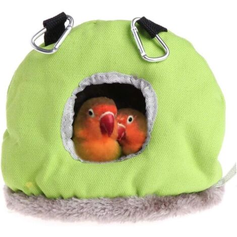 Aviario y comedero, nido cálido, cama para pájaros, nido cálido para invierno, tienda colgante redonda para loros, ideal para mascotas pequeñas (S)