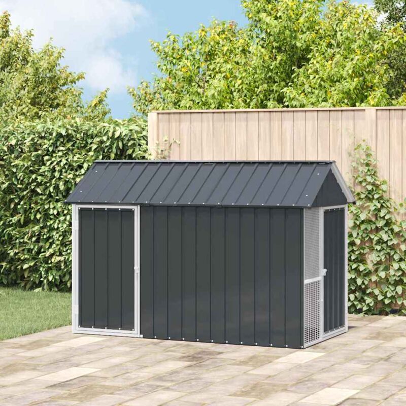 Vidaxl – Cage pour oiseaux anthracite 215 x 112 x 141 cm – Acier galvanisé résistant aux intempéries – Pour extérieur sécurisé