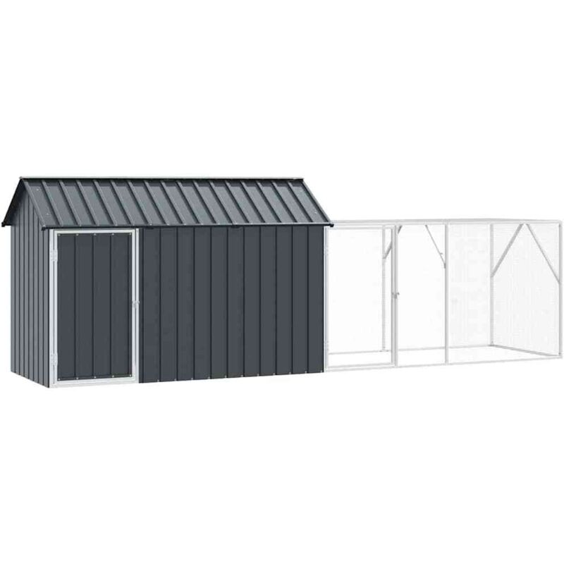 Aviary pour oiseaux avec extension Anthracite 112x421x141 cm Acier Vidaxl