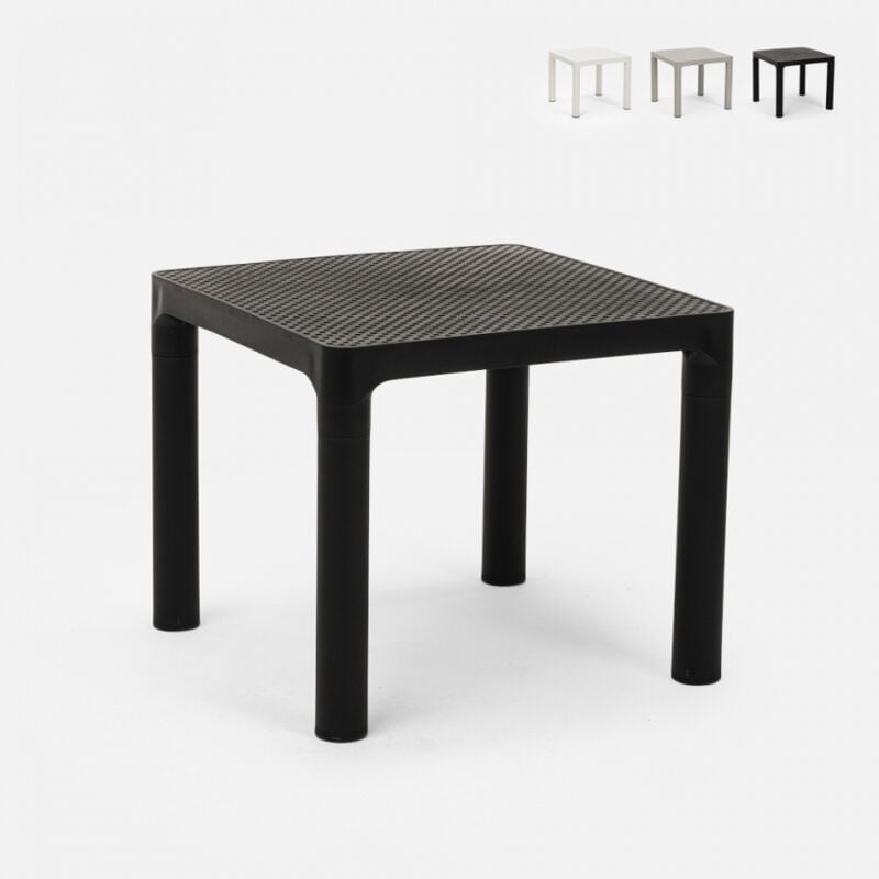 

Mesa de centro cuadrada 45x45 cm para interior y exterior Aviat | Negro