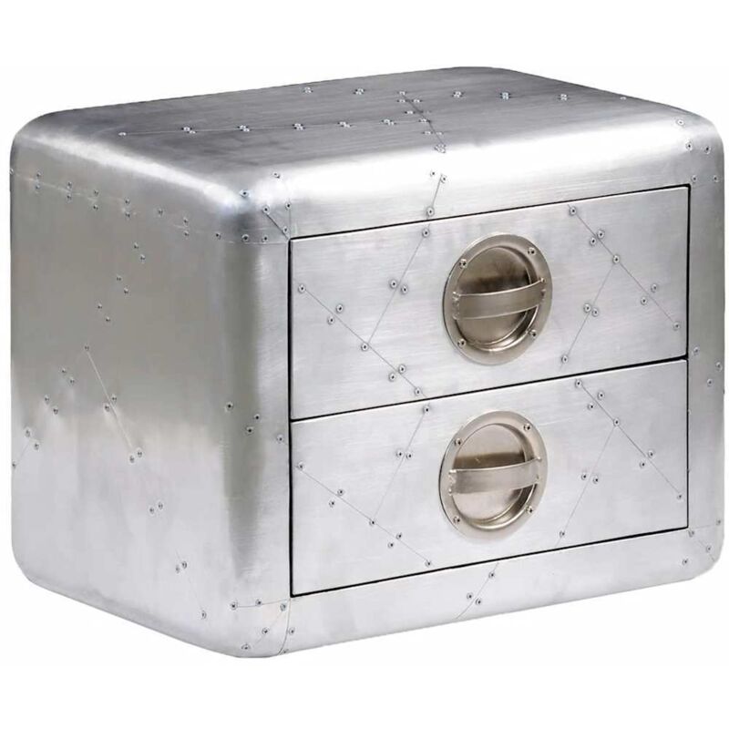 Aviator End Table With 2 Drawers Vintage Aircraft Airman Style Vidaxl