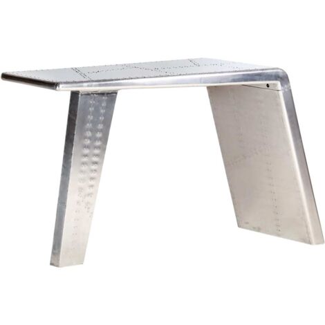 Aviator Desk Silver 112x50x76 cm Metal vidaXL
