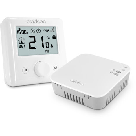 Avidsen – Thermostat connecté sans fil pour chaudière – Régulation électronique précise à 0.5°C – Compatible Google Home et Alexa – 127047