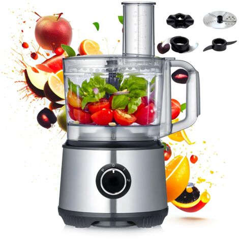 Avilia Robot Multifunzionale 7in1 750W con Boccale da 1,25L - Lame in Acciaio, 2 Velocità e Funzione Pulse - Tritare, Affettare, Grattugiare, Emulsionare, Impastare, Sminuzzare, Montare a Neve