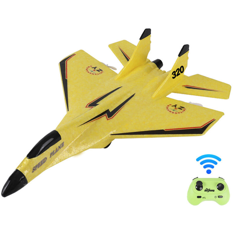 

Avion RC con modelo ligero Aviones EPP Foam Fighter Avion deslizante recargable,Amarillo