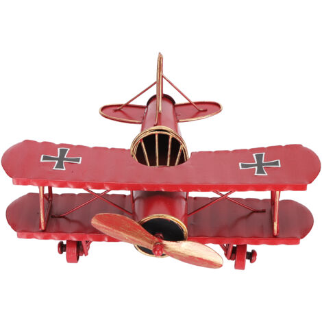 Avion Rétro en Métal Rouge - Décoration Murale Vintage pour Intérieur Salon ou Bureau