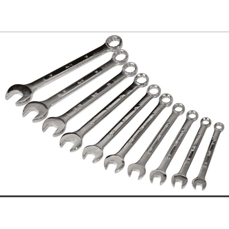 Avit - AV07020 Jeu de clés mixtes 10 pièces Ouverture de clé (métrique) 7 - 16 mm