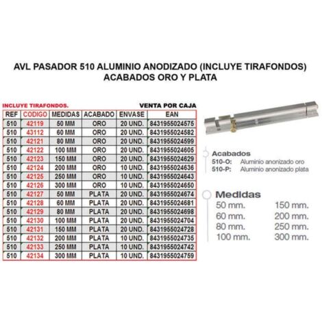 AVL 510 Aluminiumstift 50 mm Gold