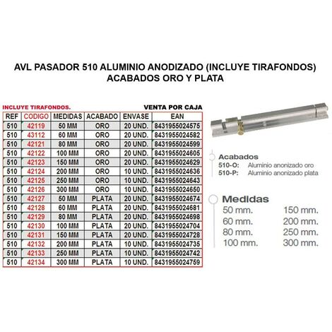 AVL avl pasador 510 aluminio 150 mm oro , Pestillo de puerta