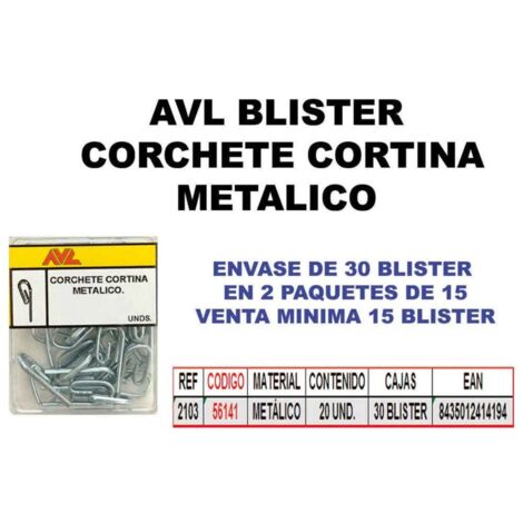 avl blister corchete cortina metalico 2103 (caja 15 unidades)