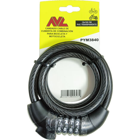 Avl candado cable 3.8 mm cubierta con llave puntos