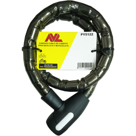 Avl candado cable cubierta 22x100 cm con llave serreta