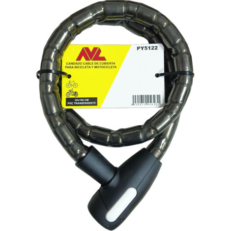 Avl candado cable cubierta 22x85 cm con llave serreta