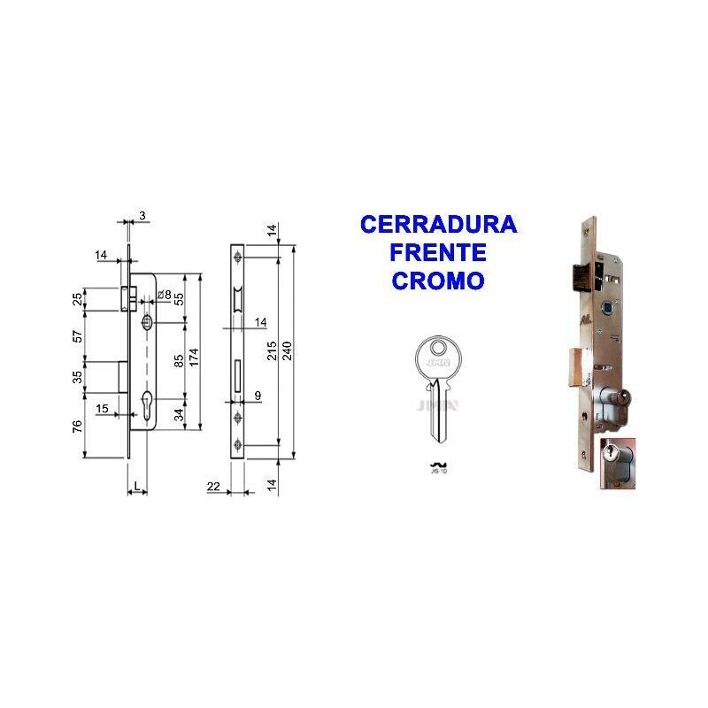 

MIBRICOTIENDA avl cerradura 8805 l-20 frente cromo cilindro pera