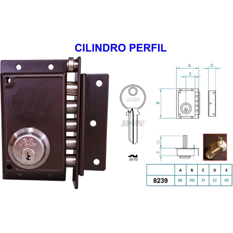 

avl cerradura antipalanca 8239 drcha pintada europerfil - Mibricotienda
