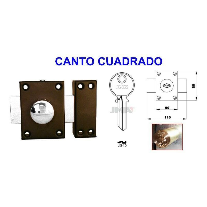 

avl cerrojo 8101-60 canto cuadrado c-redondo 50 mm llave-rueda - Mibricotienda