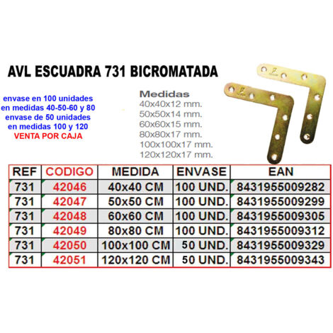 AVL ESCUADRA 731 - 40x40 BICROMATADA AVWL-252/40