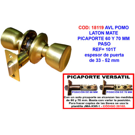 AVL-Messingknopf für 60- und 70-mm-Türen, Modell PASO101T