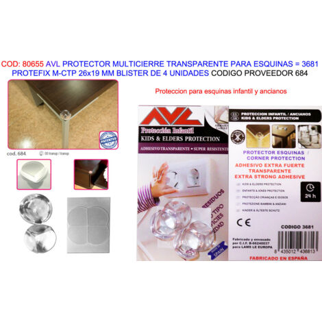 Avl protefix esquinas transparente 26x19 mm