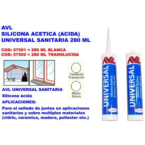 AVL SILICONA ACIDA UNIVERSAL ANTIMOHO QUILOSA 280 ML BLANCA
