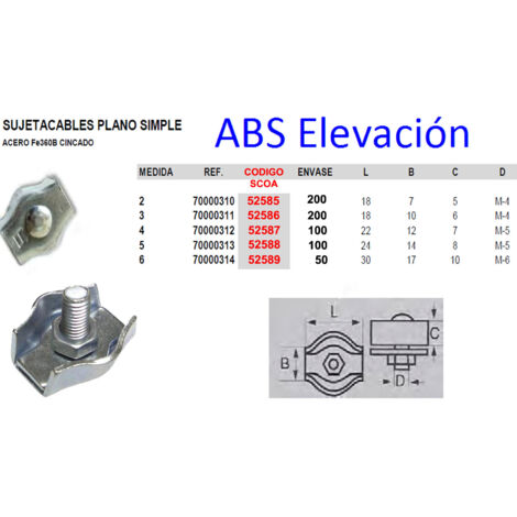 AVL SUJETACABLES PLANO SIMPLE 5 CINCADO=70000313