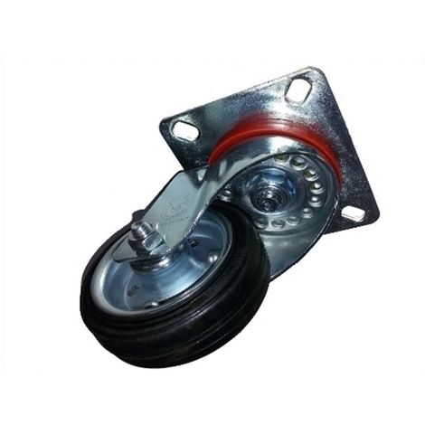 AVO 80 RUOTA CON RIVESTIMENTO IN GOMMA PIENA 80x25 SUPPORTO GIREVOLE CUSCINETTO