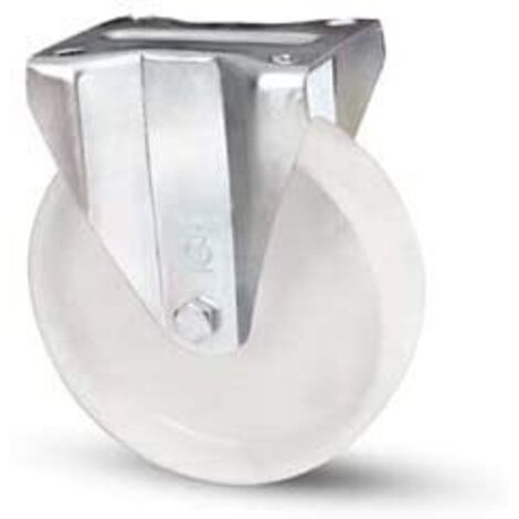 AVO - SUPPORTO PIASTRA FISSA CON FORO PASSANTE E RUOTA IN NYLON DIAM.80X30 ART. 118BISA