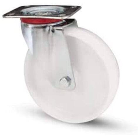 AVO - SUPPORTO PIASTRA GIREVOLE CON FOROPASSANTE E RUOTA IN NYLON DIAM.80X30 ART. 118BIS